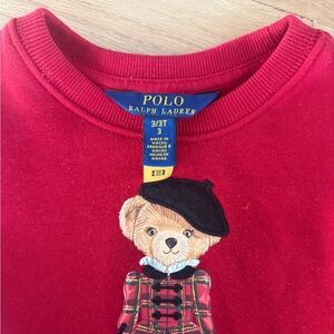 Polo by Ralph Lauren Kids Red Sweatshirt dress with Bear Design
